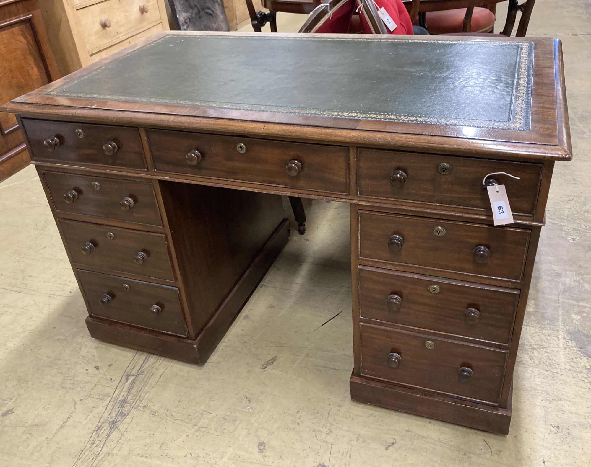 Mahogany pedestal desk